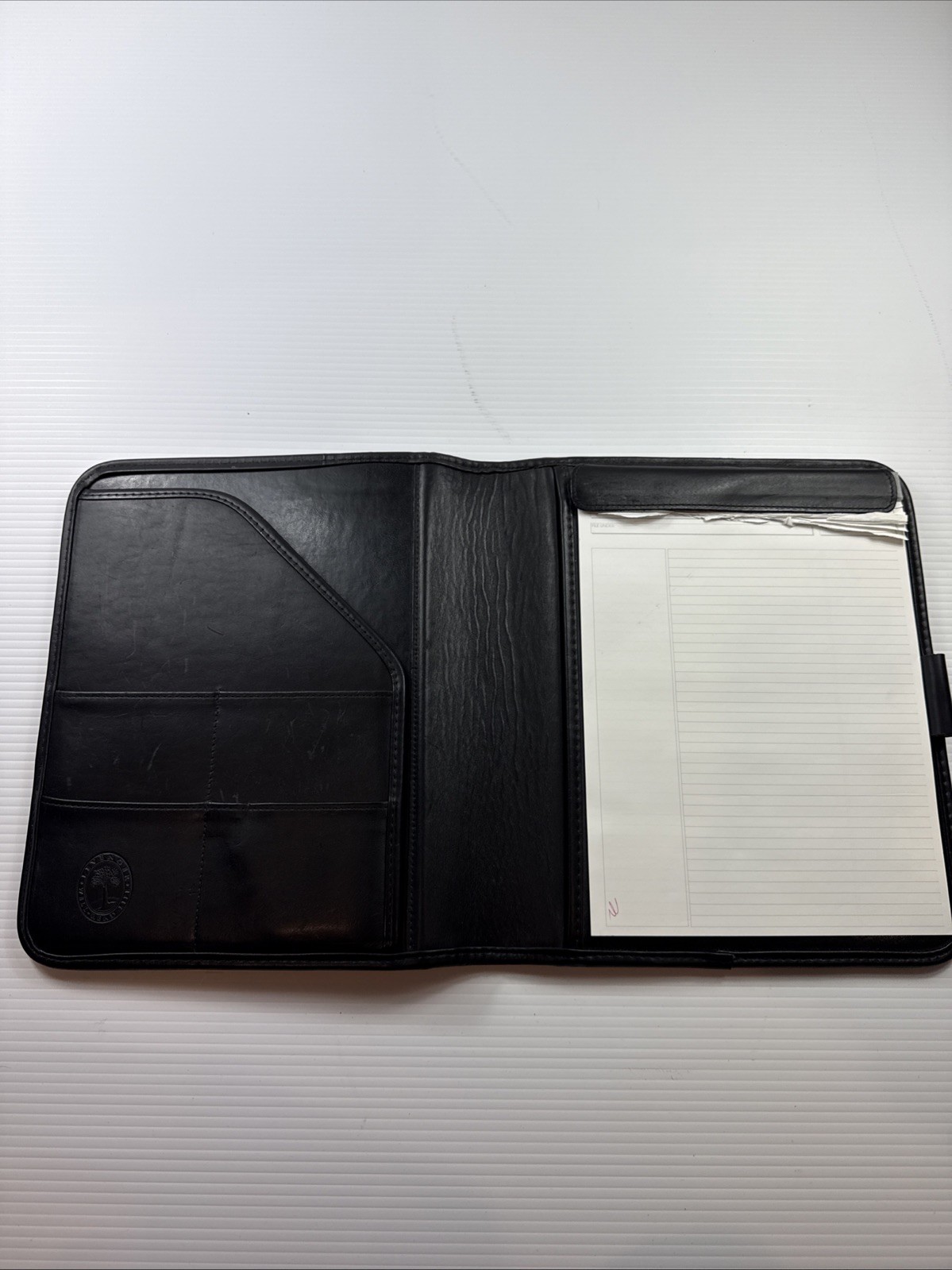 Levenger Leather Pro Folio Letter Size Smooth Black Notebook 13×11”
