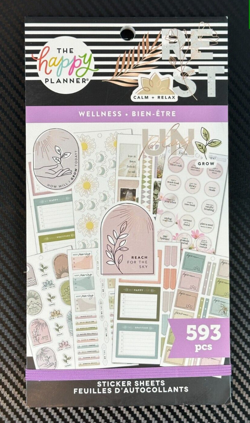 The Happy Planner Nature of Wellness 593 Pcs Sticker Sheets
