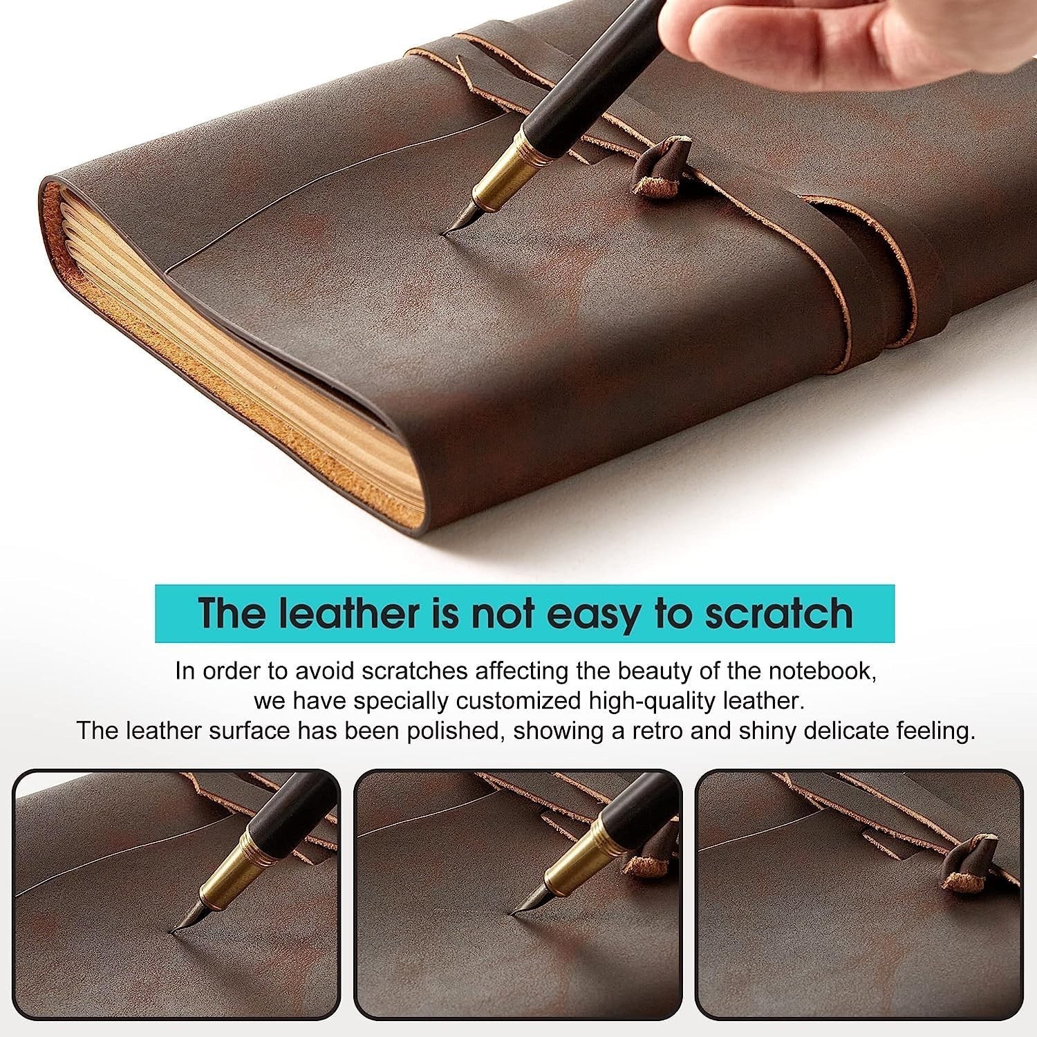 Luxury Brown Leather Journal – 260 Pages, Vintage Style for Writing & Sketching