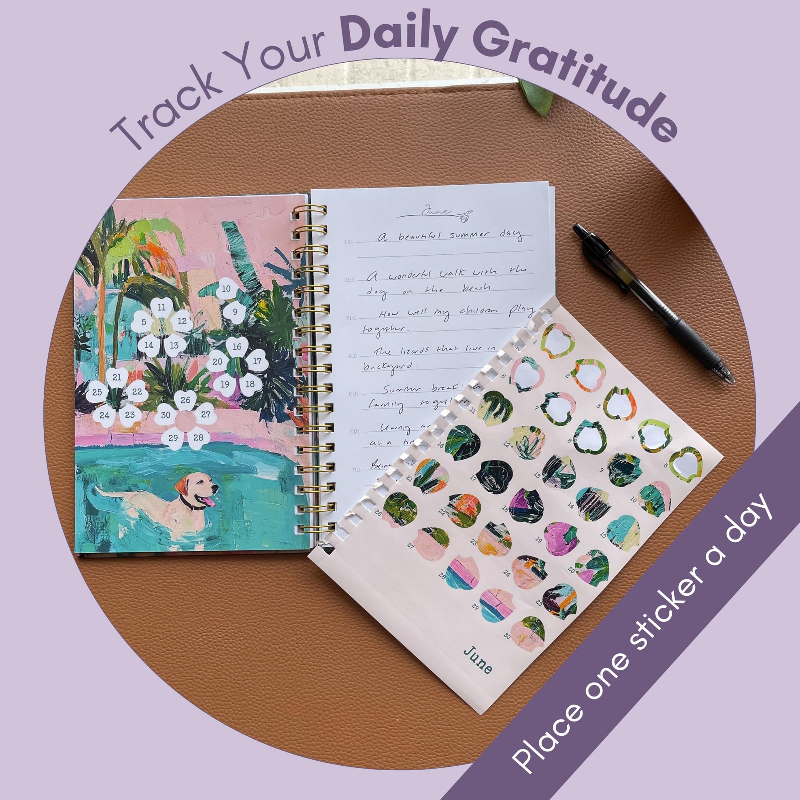 One Minute Gratitude Journal – Line a Day – 6 x 9 inches, multicolor