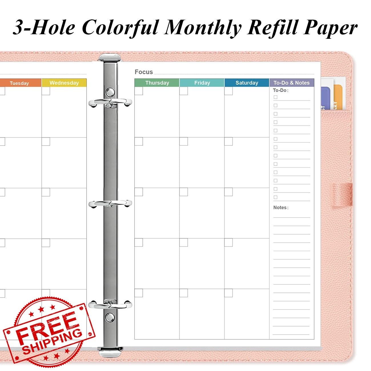 Yaridar Half Letter Size Undated Monthly Planner Refills