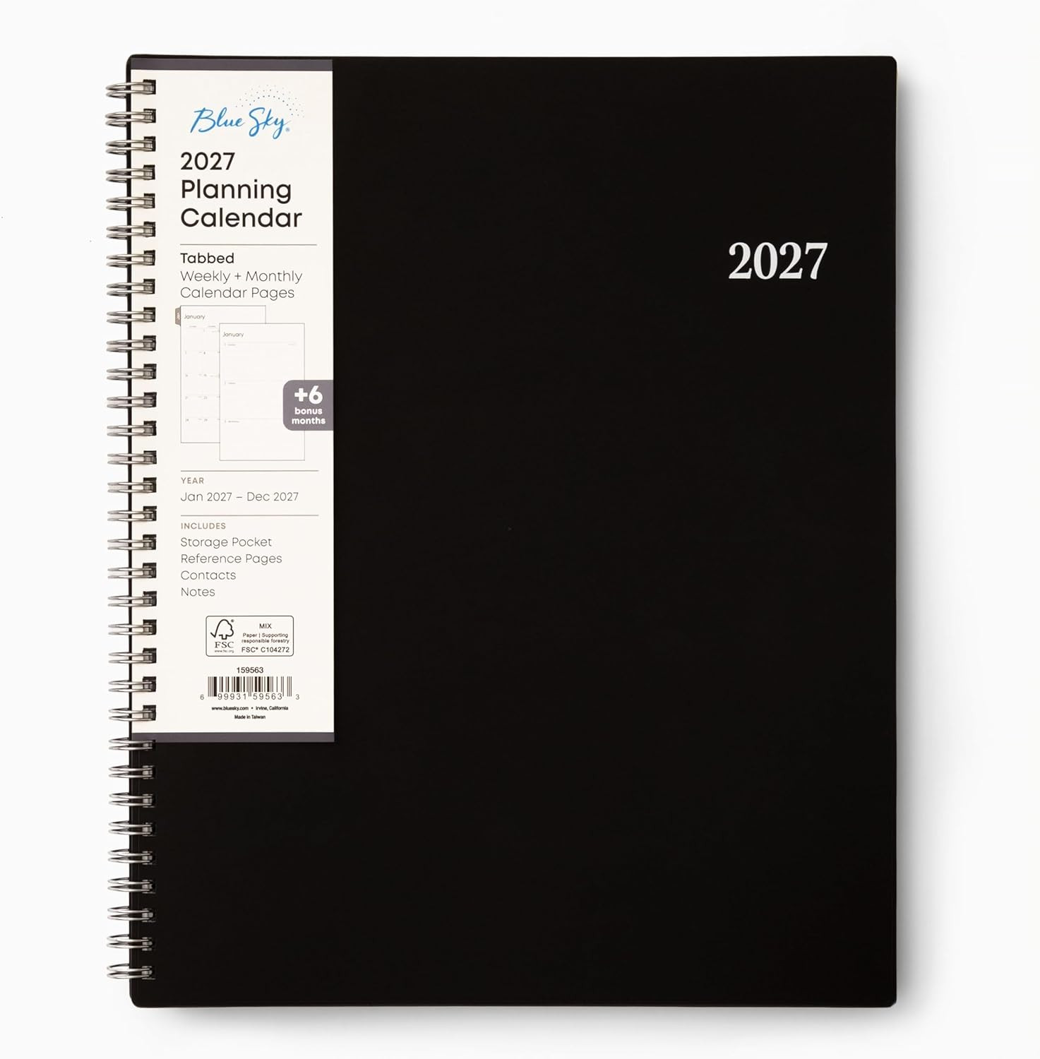 Blue Sky 2027 Weekly and Monthly Planner Calendar, Includes January 2027 – Decem