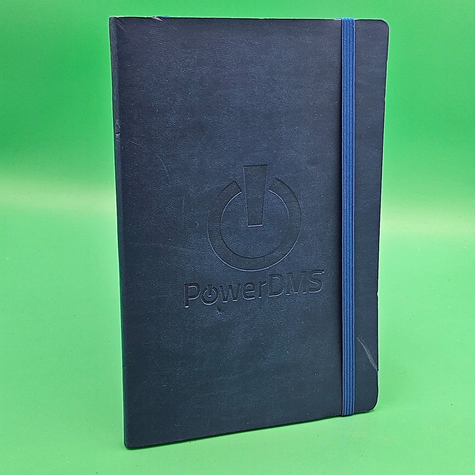 PowerDMS Lined Journal Notebook Softcover Leather Elastic Band Bookmark NEW Book