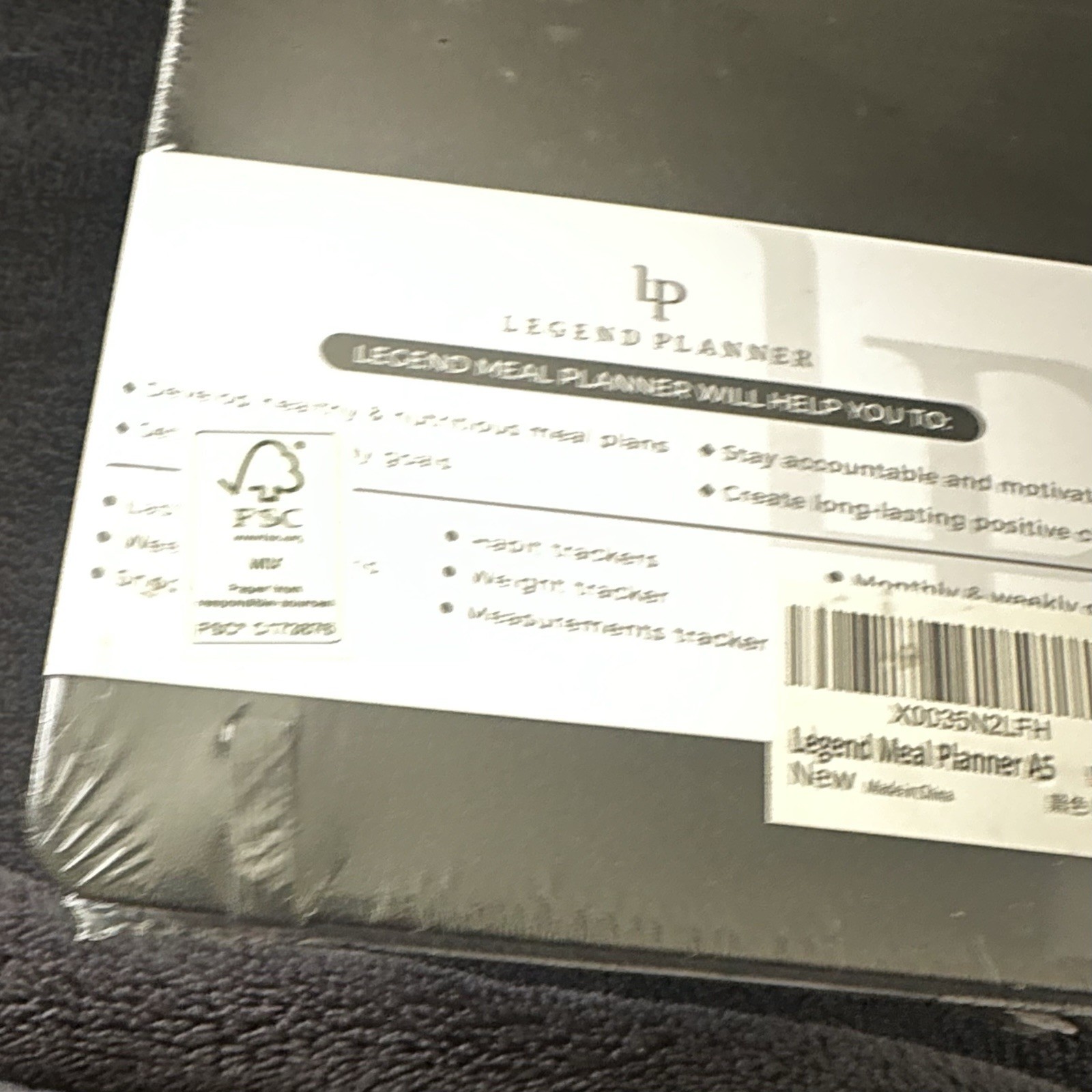 (6) Legend Planner ~ Meal Planner A5 Nutrition Journal w/Grocery List & Stickers