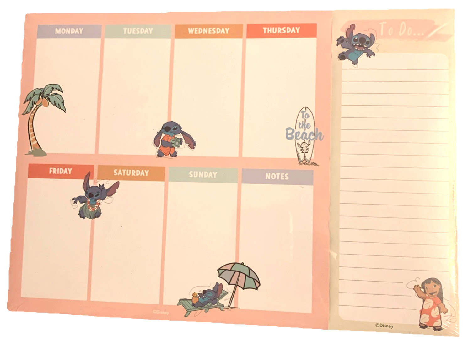 Disney LILO & STITCH Desk Weekly Planner Pad with Notes & To Do 11.5 inx8.5 in