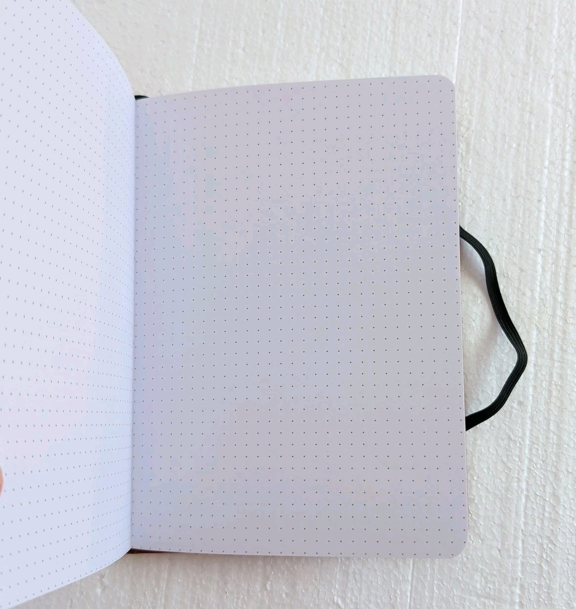 Dot Grid Bullet Journal Hard Cover Notebook Vegan Leather Cover & Elastic Close