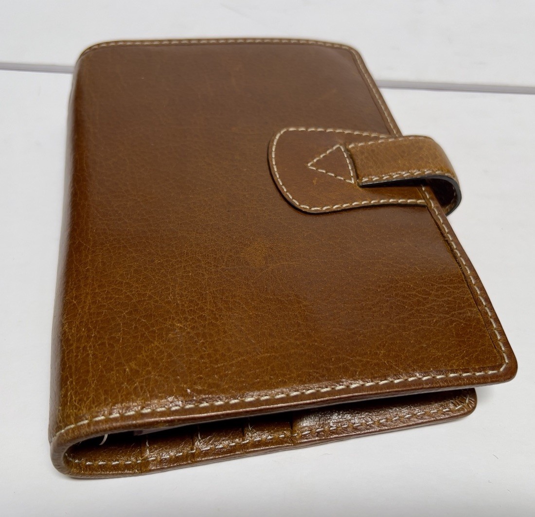 Filofax MALDEN 6 Ring Personal Organizer Planner Diary Antiqued Leather7.5X5.5”