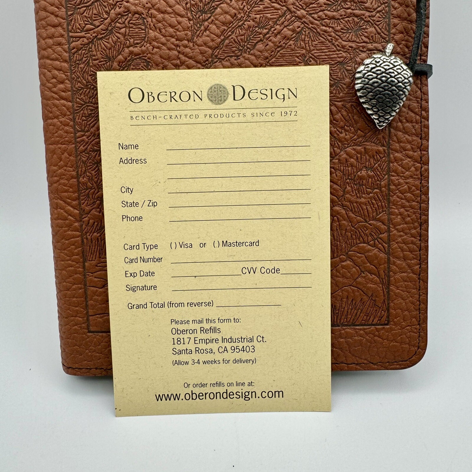 Oberon Design Genuine Leather Refillable Journal Cover w/ Hardbound Blank Insert