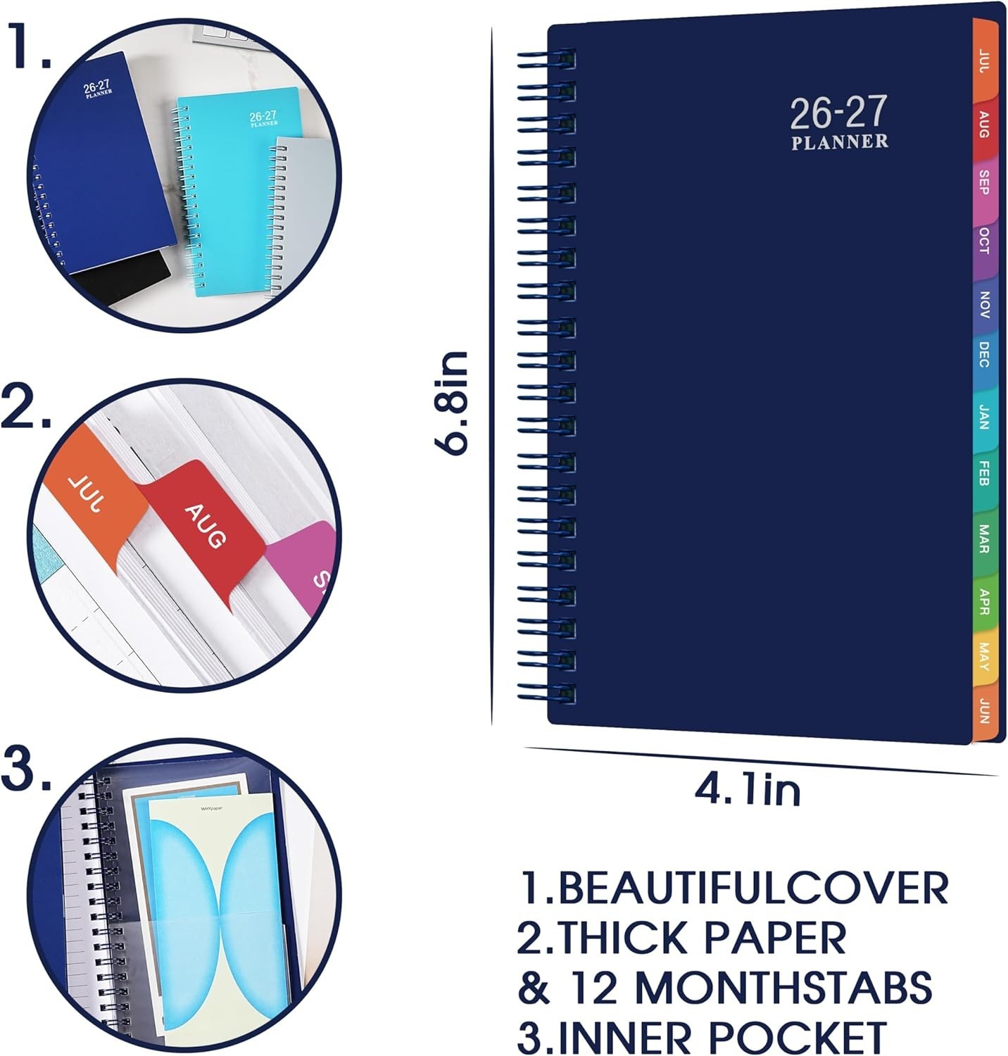 2026-2027 Pocket Calendar/Planner – 2026-2027 Weekly & Monthly Pocket Planner…