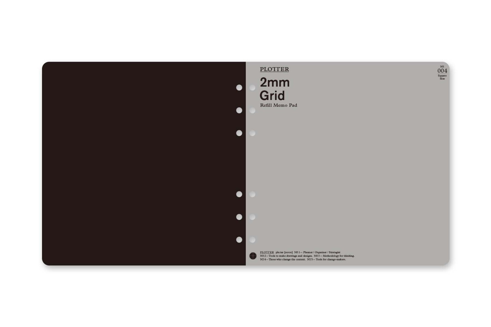 PLOTTER 004 Refill Memo Pad 2mm Grid 80 Sheets Square Size 6 Holes
