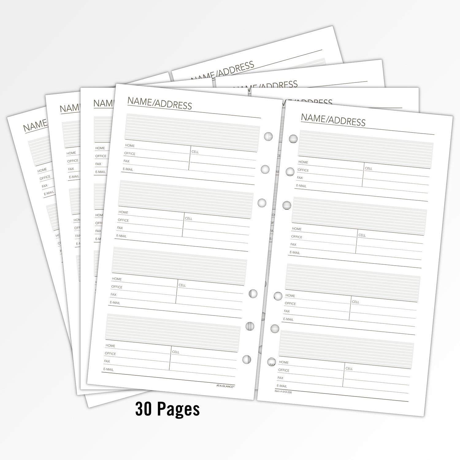 AT-A-GLANCE Day Runner Telephone and Address Pages, Refill, Loose-Leaf, Undated,