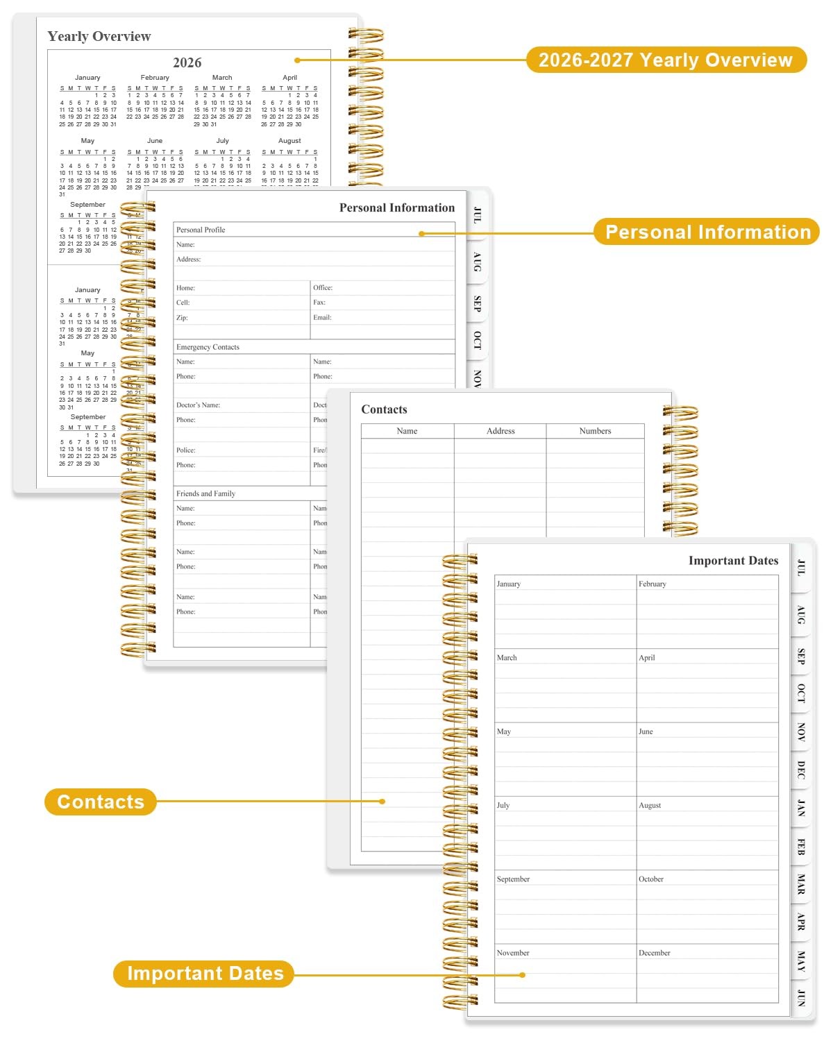 Academic Planner 2026-2027 – Weekly & Monthly 6.4” x 8.5”, Crushed Flower