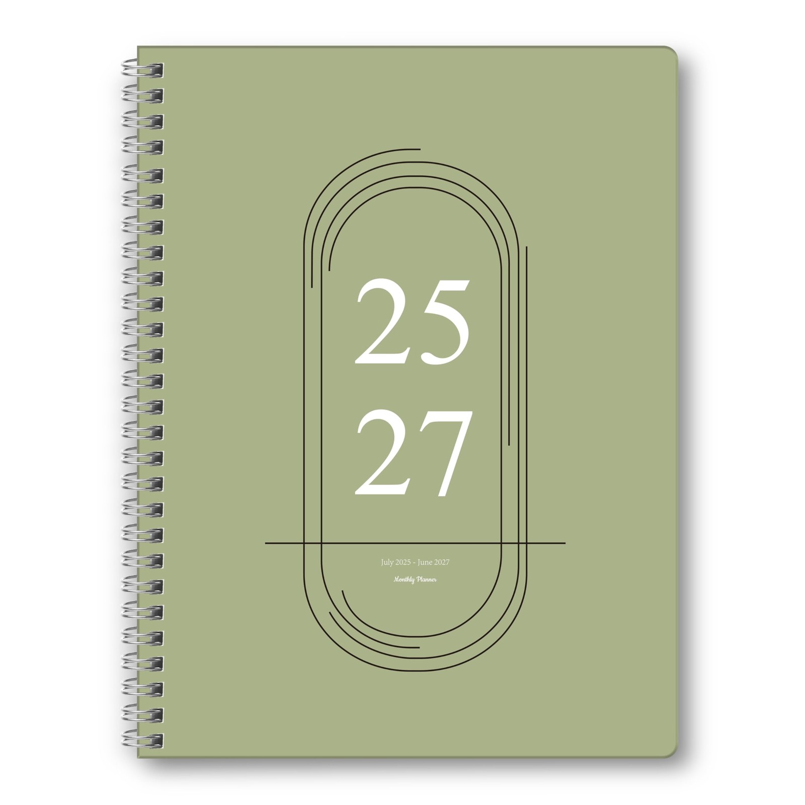 Monthly Planner 2025 To 2027, 24 Months Organizer, Office Home, Green