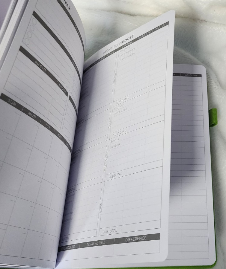 Clever Fox Budget Planner Green HB 3 Ribbon Marks / Elastic Closure Stickers etc