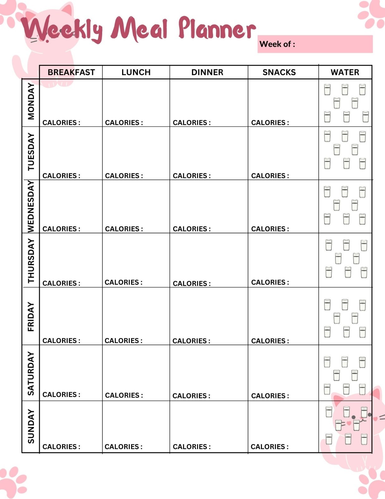 Digital Planner | Maintain your Diet and Food Fitness Goodnotes iPad Planner Pdf