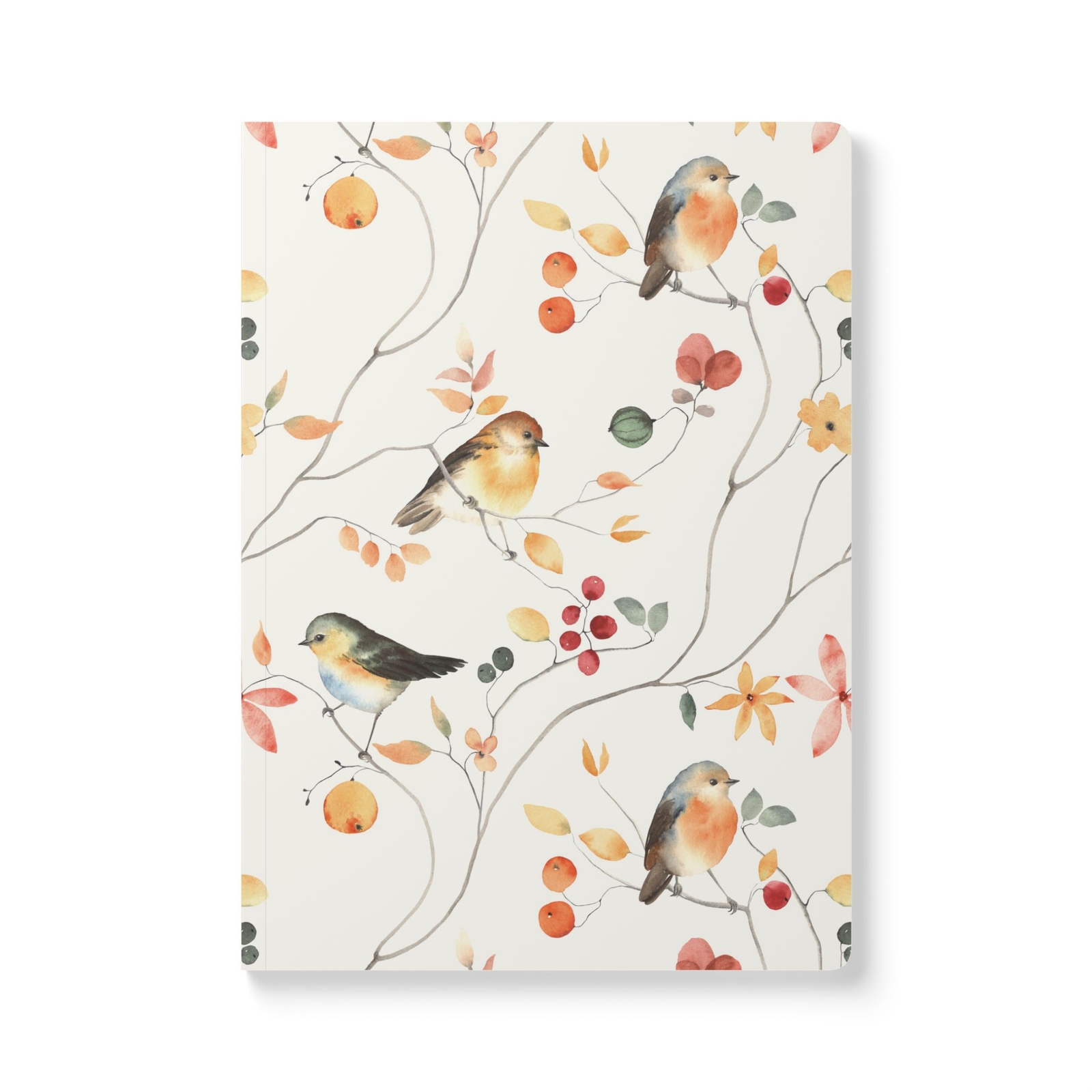 Floral Journal with Small Birds