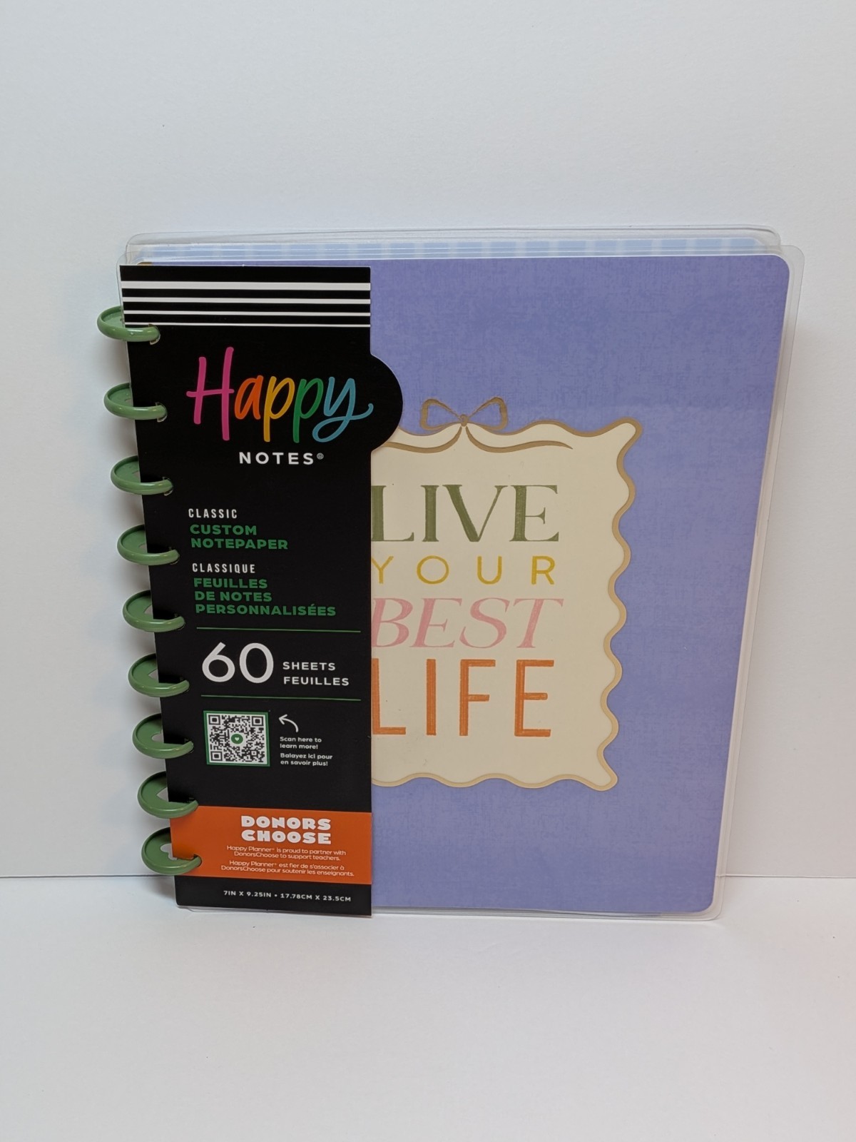 The Happy Planner Custom Notepaper Disc-Bound Notebook Live Your Best Life NEW