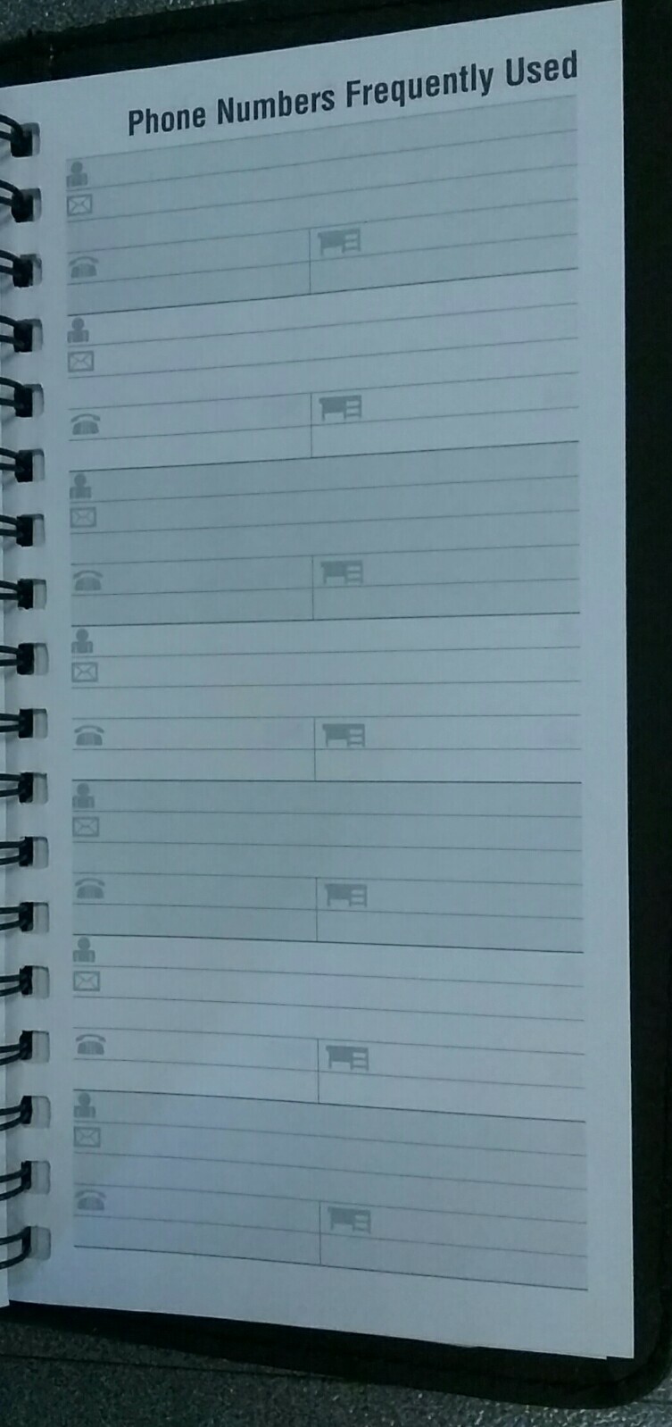 Undated Weekly Calendar Day Planner by Cambridge 2-page spread & phone # section