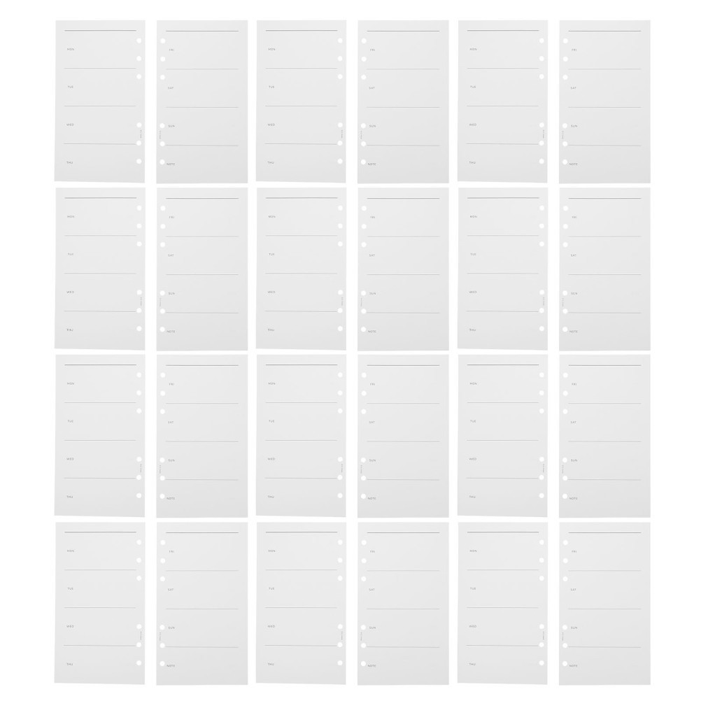 A6 Planner Refills Reusable White Paper Weekly Organizer Inserts 6 Hole