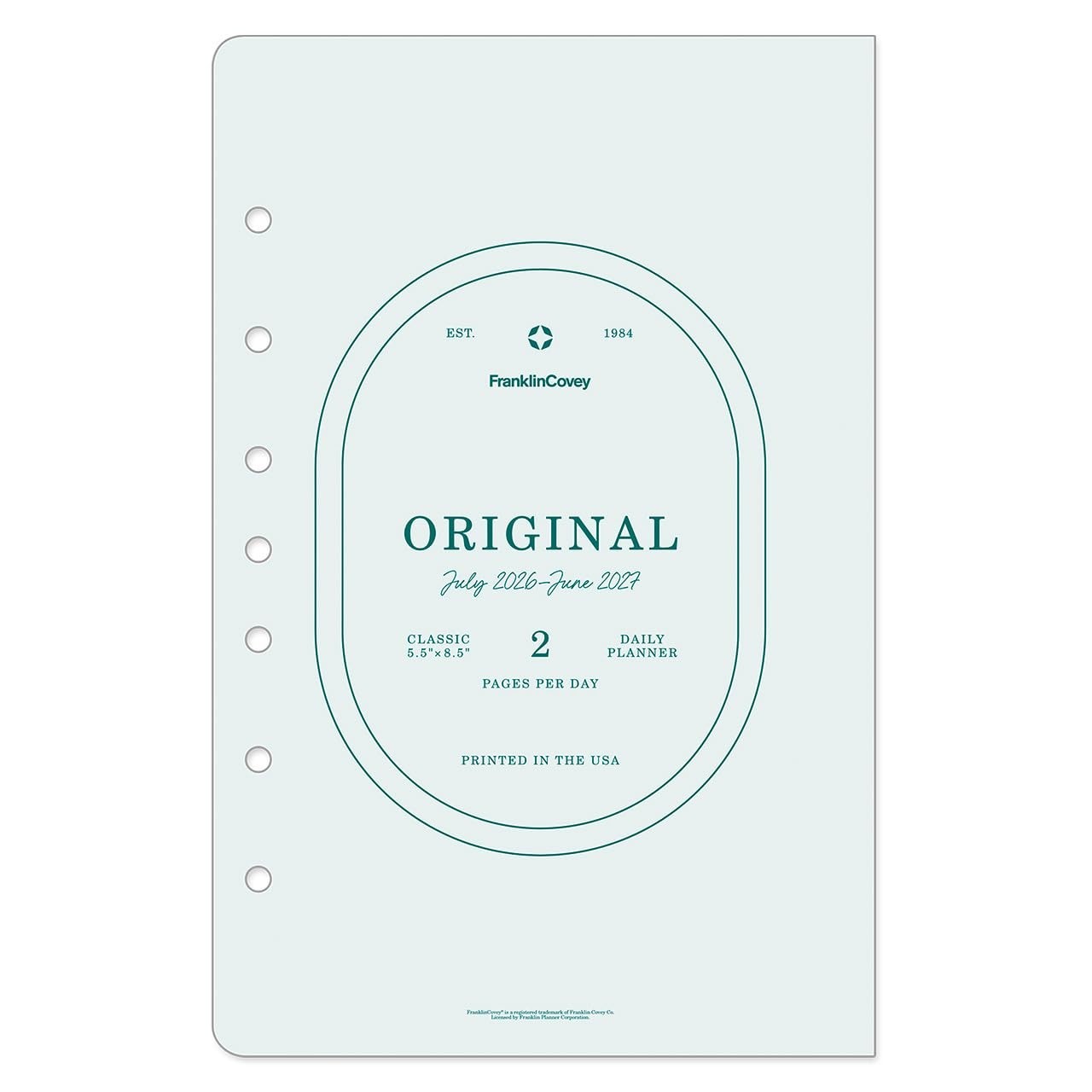 Original Ring-Bound Planner Refill – Two Pages Per Day, Classic Size, Jul 2026 –
