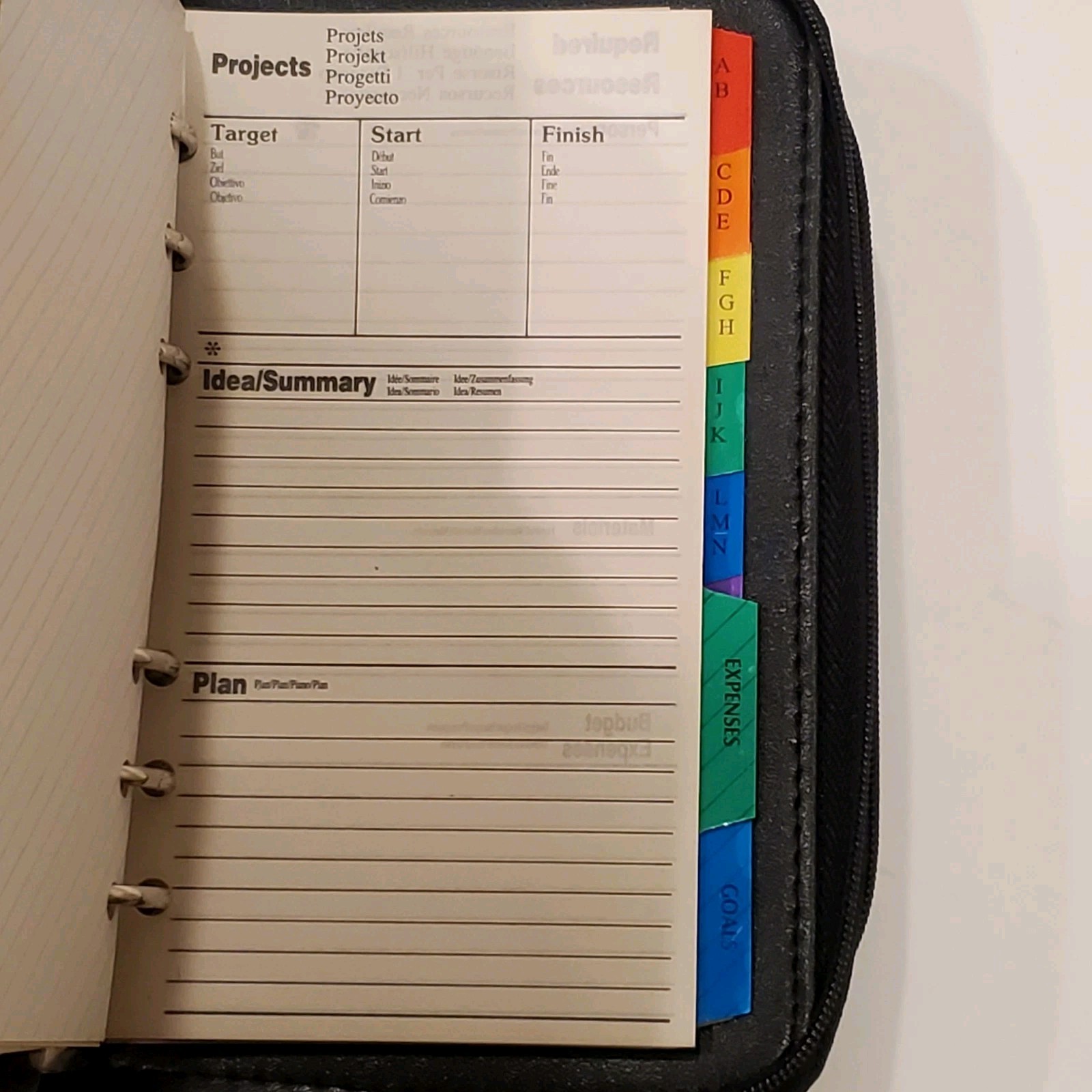 Maxim Collection Planner Organizer Calendar Black Calculator Card Holder Zipper