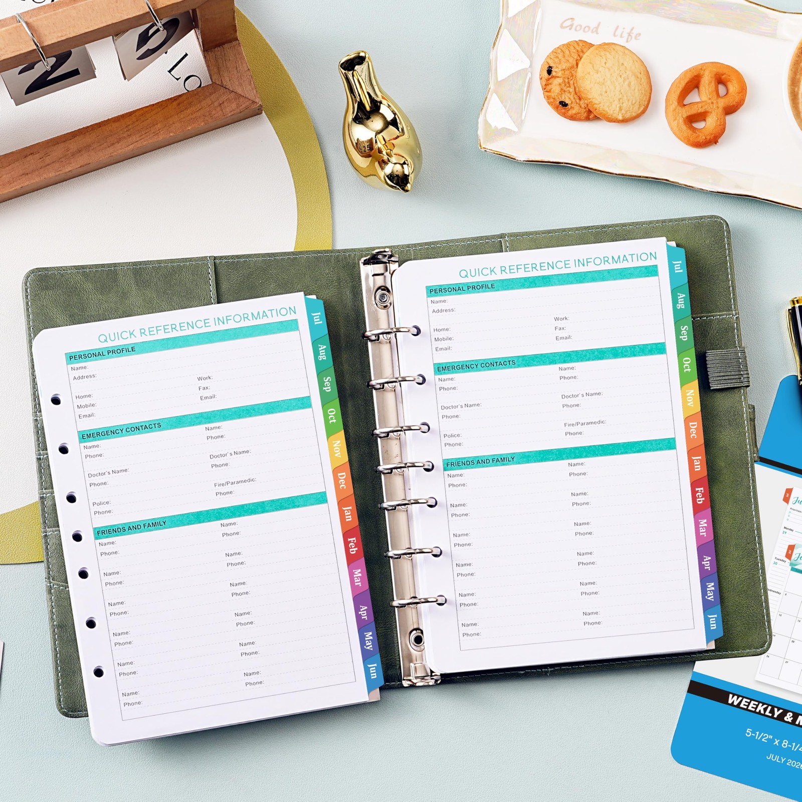 2026-2027 Planner Refills – A5 Planner Inserts with 7-Hole Punched, JUL 2026 – J