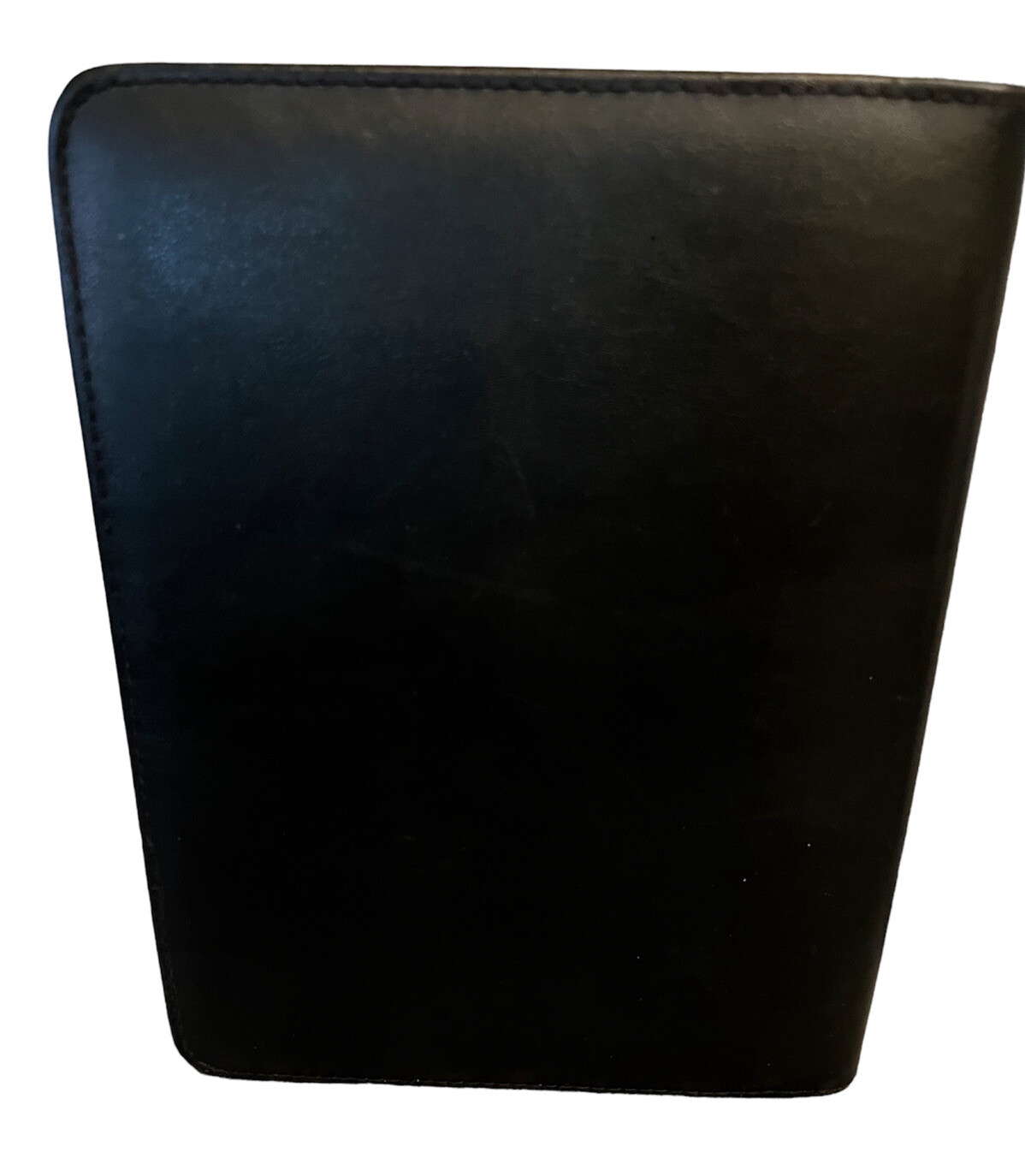 Vintage Day Runner planer leather cover 3 ring organizer black zip aruond read d