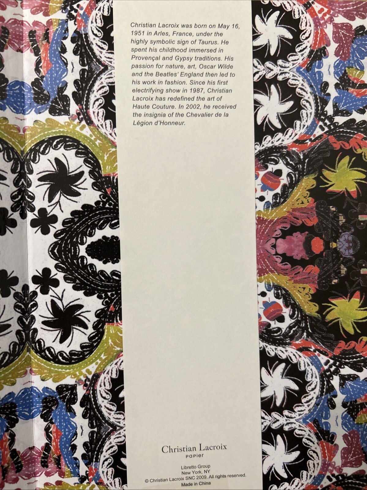 Rare 2009 Christian Lacroix Papier “Virgin” A5 Ruled Notebook