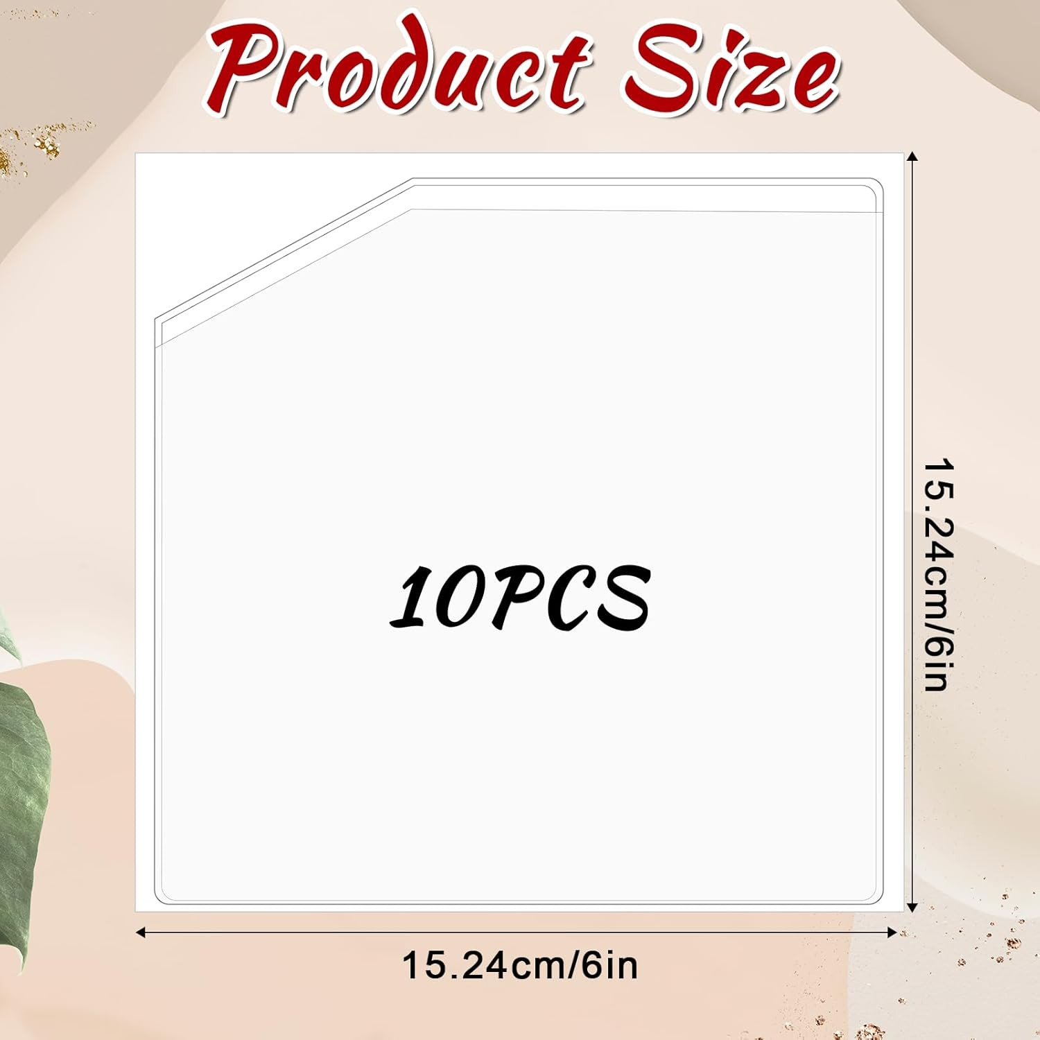 10 Pcs Adhesive Clear Corner Pockets Planner Adhesive Pockets 6 X 6 Inch Self-Ad