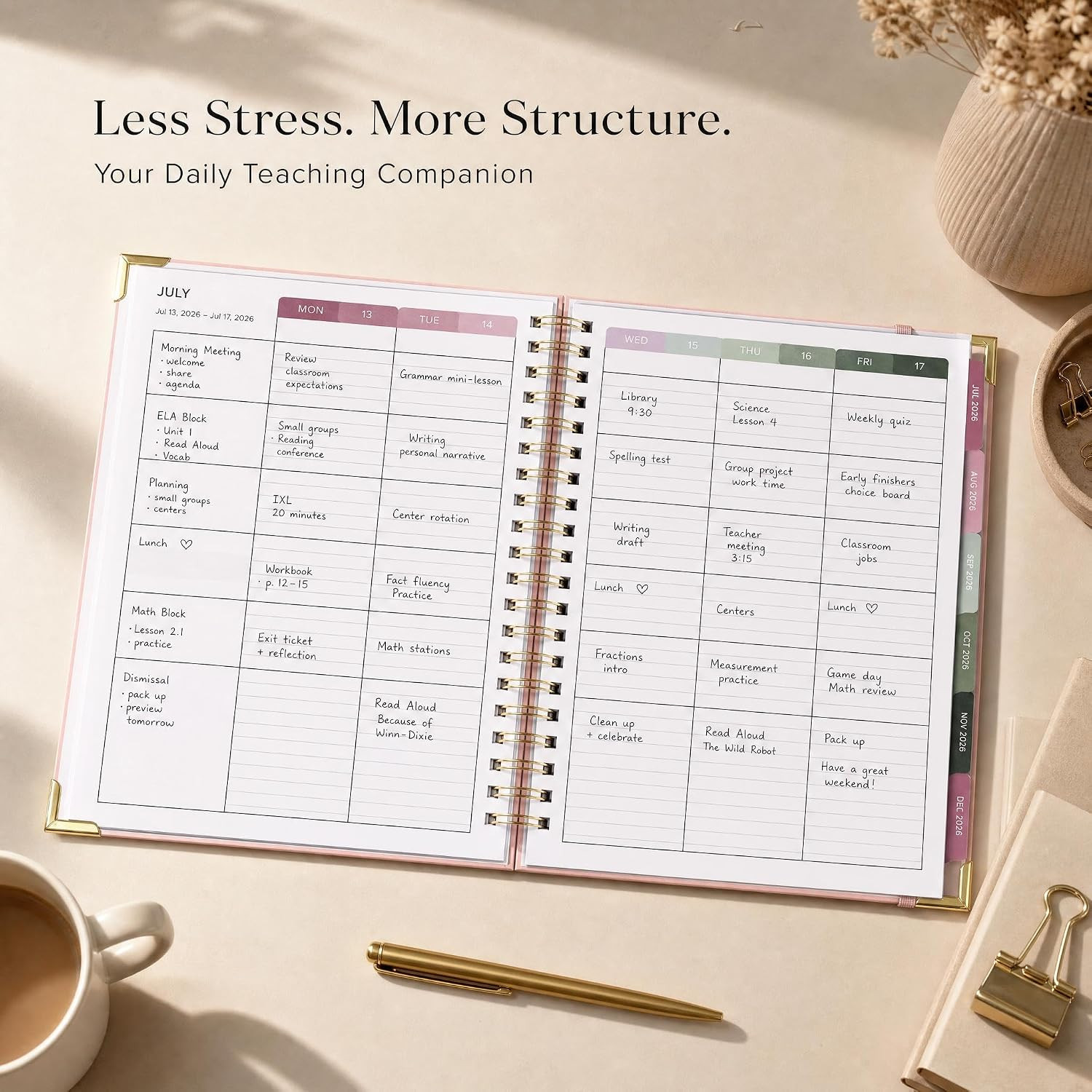 Aesthetic Teacher Planner for the 2026-2027 Academic School Year – Your All Incl