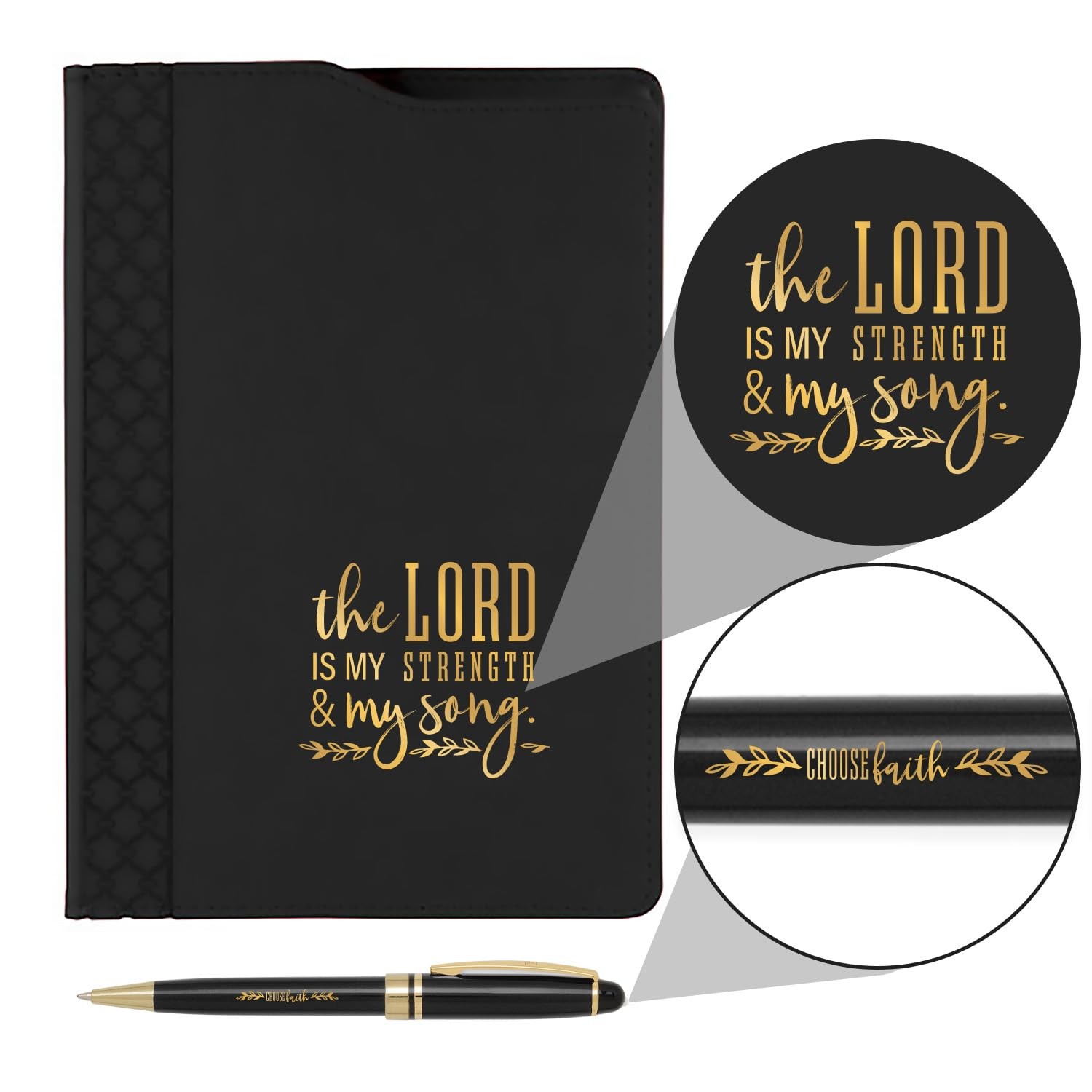 Canopy Street Black And Gold Religious Folio 5.75” x 8.75”, Black,