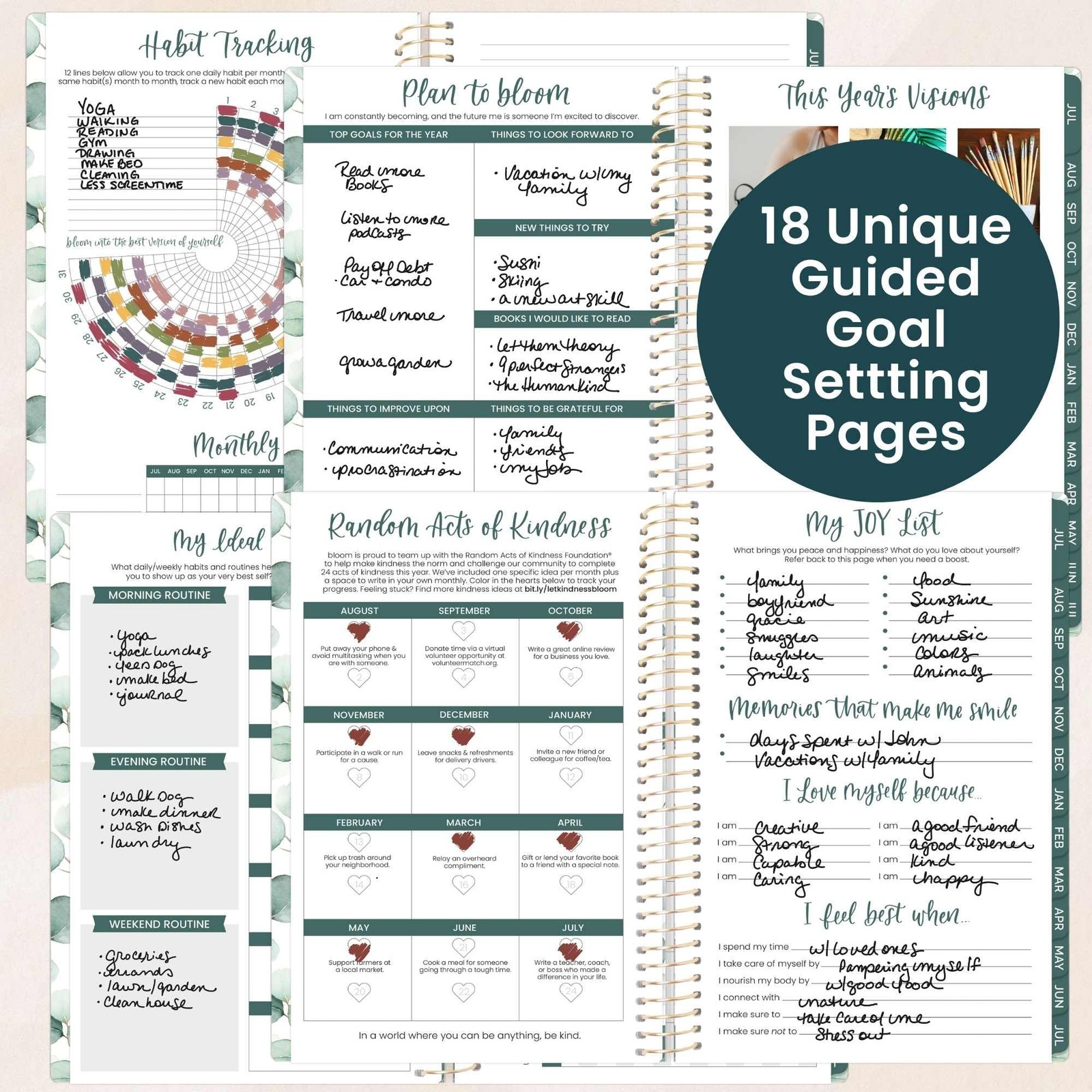 bloom daily planners 2026-2027 Planner – 5.5″ x 8.25″, Boho Greenery 2026-27