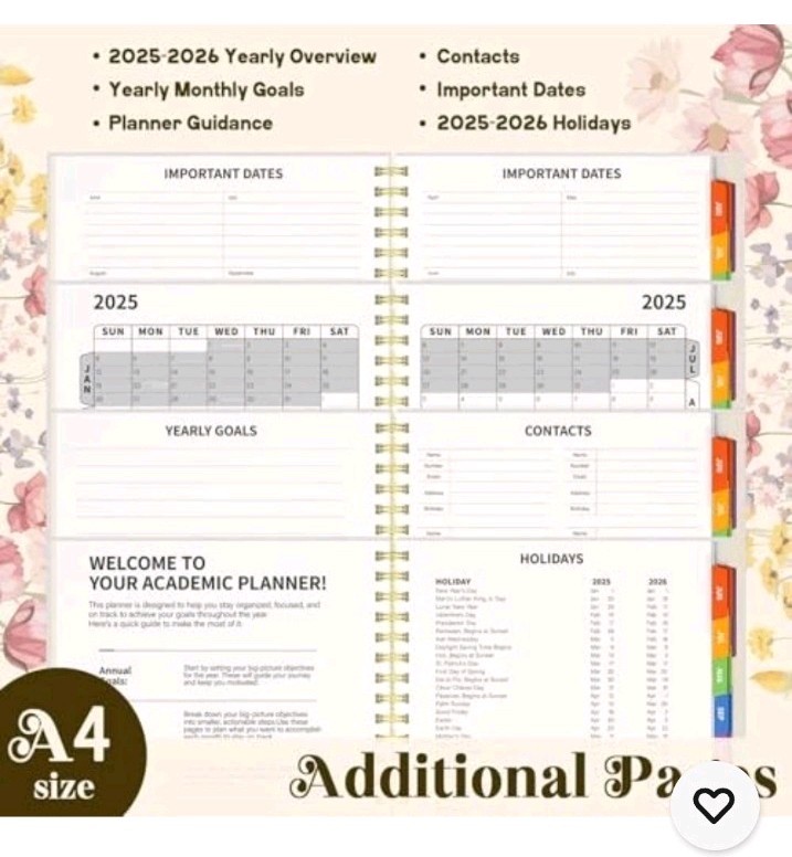 8.5 x11 Academic Planner 2025-2026, June 2025 – Dec 2026 Weekly and Monthly Plan