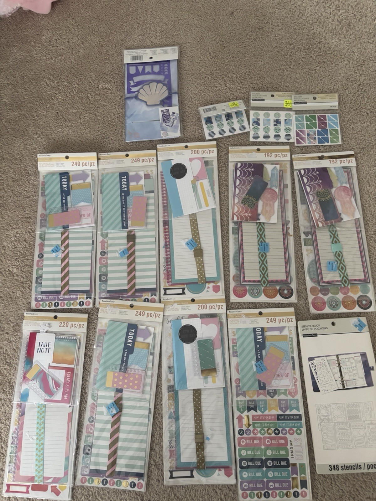 Recollections Creative Year Planner Lot of NEW Accessory kits Stencil stickers