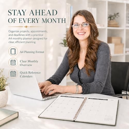 Monthly Planner 2026-2027 24 Months Jan 2026 Dec 2027 8.6×11 Hard PVC Cover