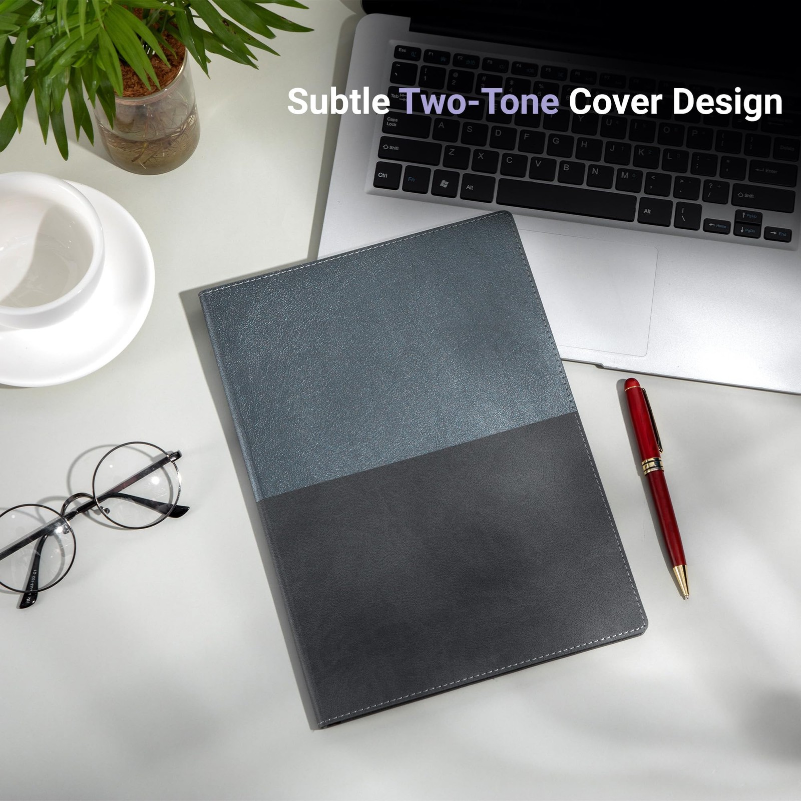 College Ruled Notebook, A4 Color-Block Softcover PU Leather Notebook for Work…