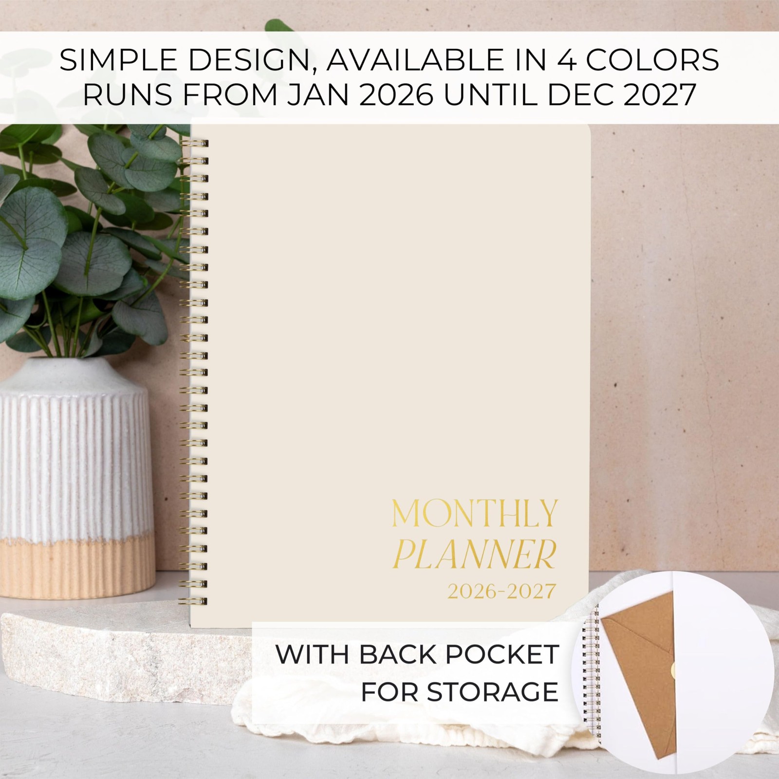 Beautiful 2026-2027 Monthly Planner and Calendar Book – To Do List Notebook T…