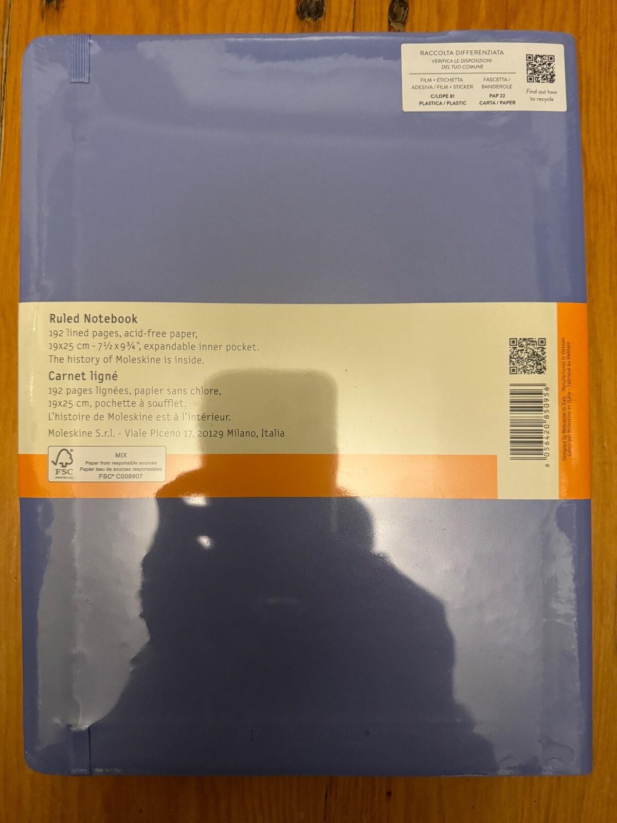 New Moleskine Classic Collection Purple Notebook Extra Large Ruled Soft Cover