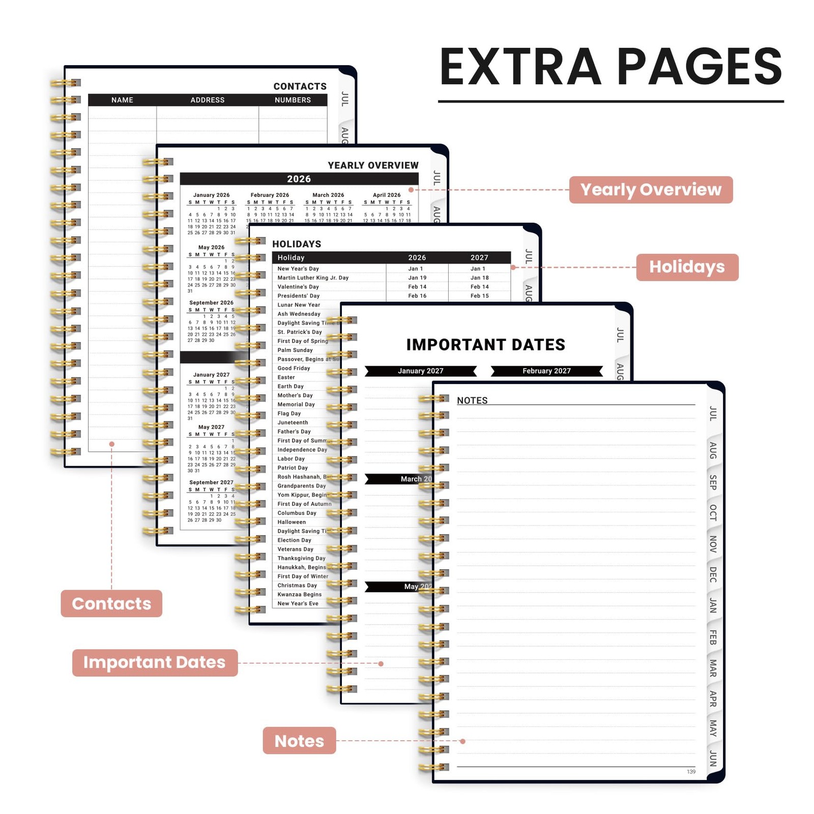 Planner 2026-2027, Academic Weekly 6.3″x8.5″ (A5), A-Garden of Whimsy