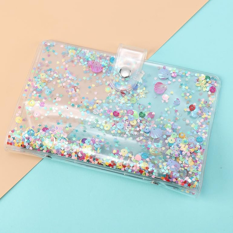 SICCOMA A5 6-Ring Loose Leaf Binder Cover PVC Glitter A5 Planner Cover Notebook