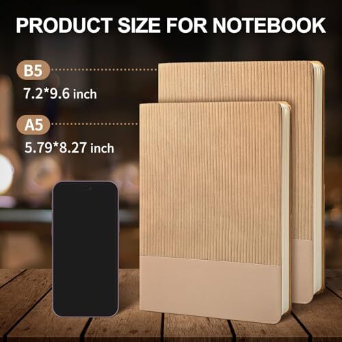 Lined Notebook Journal Notebooks for Work Hardcover 01-Khaki A5 Lined 216pages