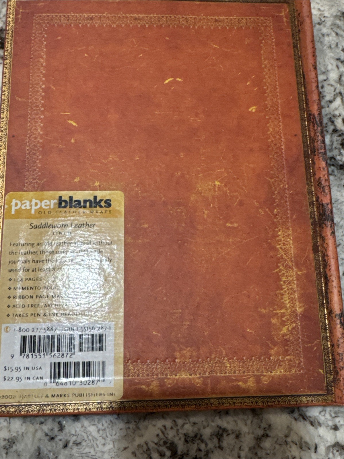 Paperblanks Hartley & Marks 2 Leather Journal Notebook Hand-Tooled Wrap VTG