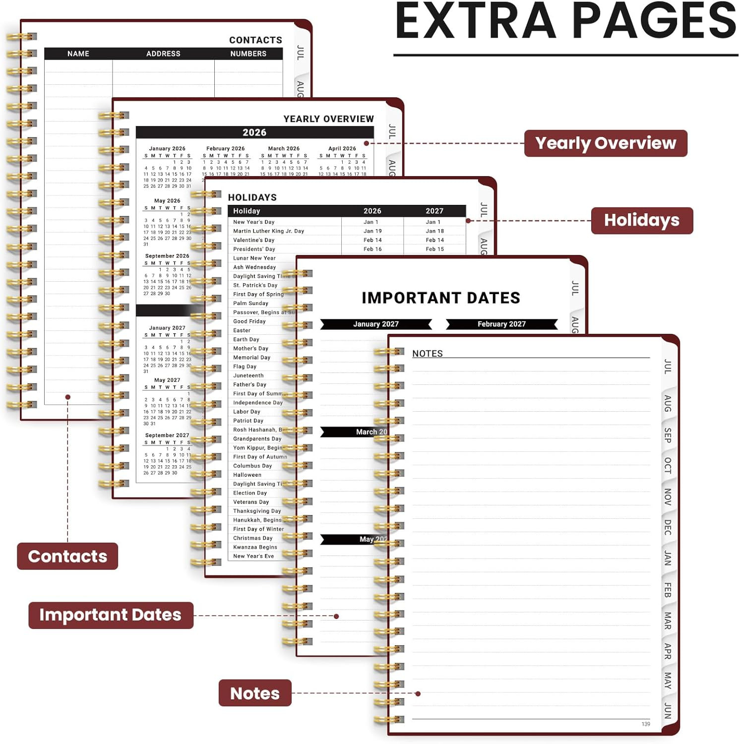 Planner 2026-2027 for Women & Men, Academic Monthly and Weekly Calendar Planner,