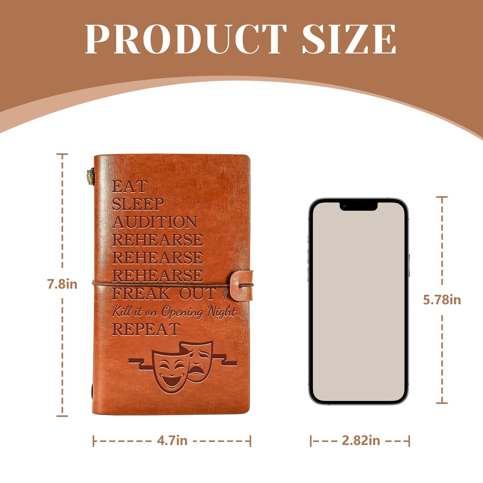 Theater Gifts for Christmas, 136 Page Refillable Writing Theater Leather Jour…