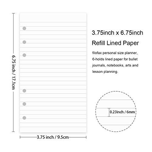 A6 Refill Paper 100 Sheets Lined Paper 6 Hole Punched – 5 Binder Dividers 3 P…