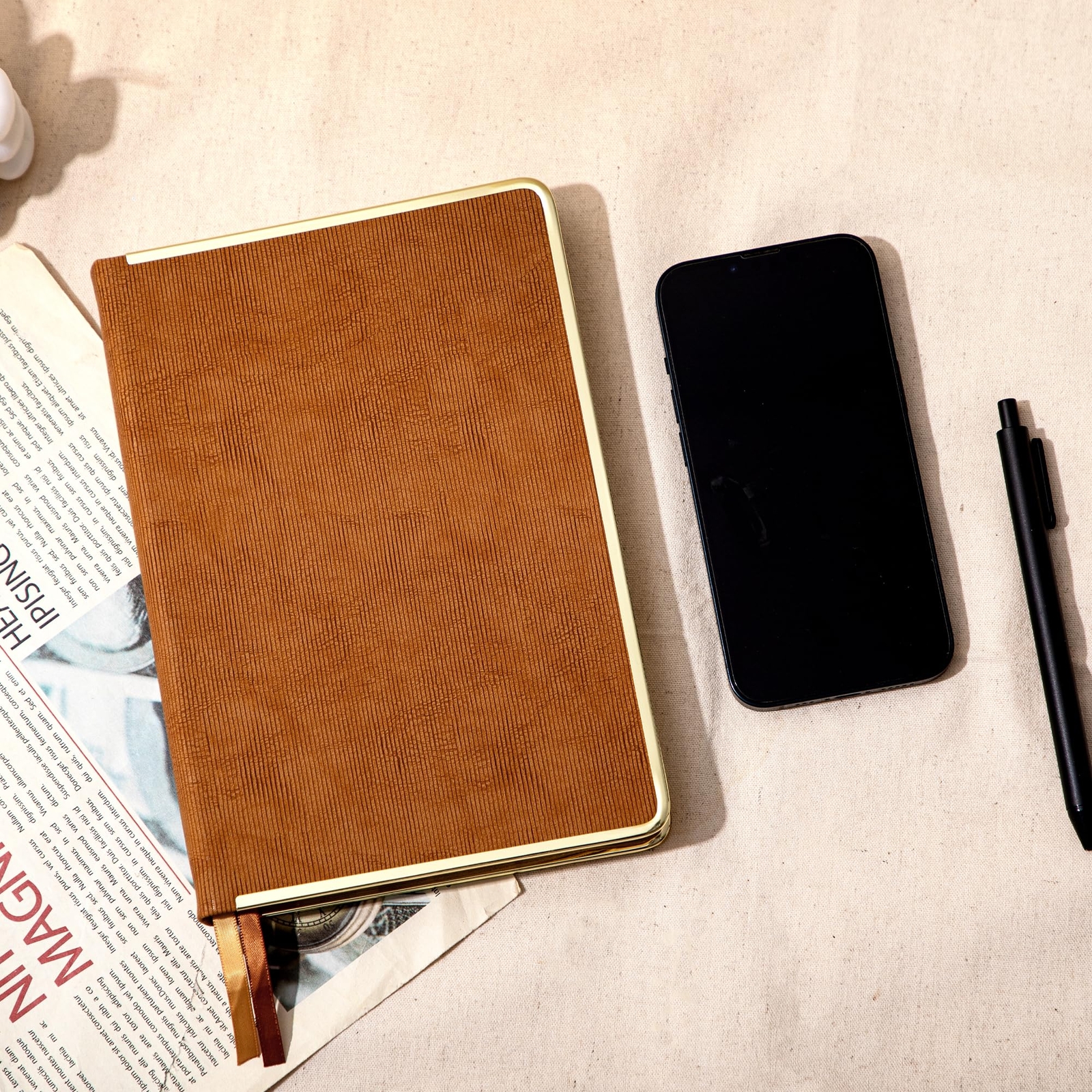 Luxurious Vegan Leather Journal 256 Pages Gold Edges Perfect for Gifting