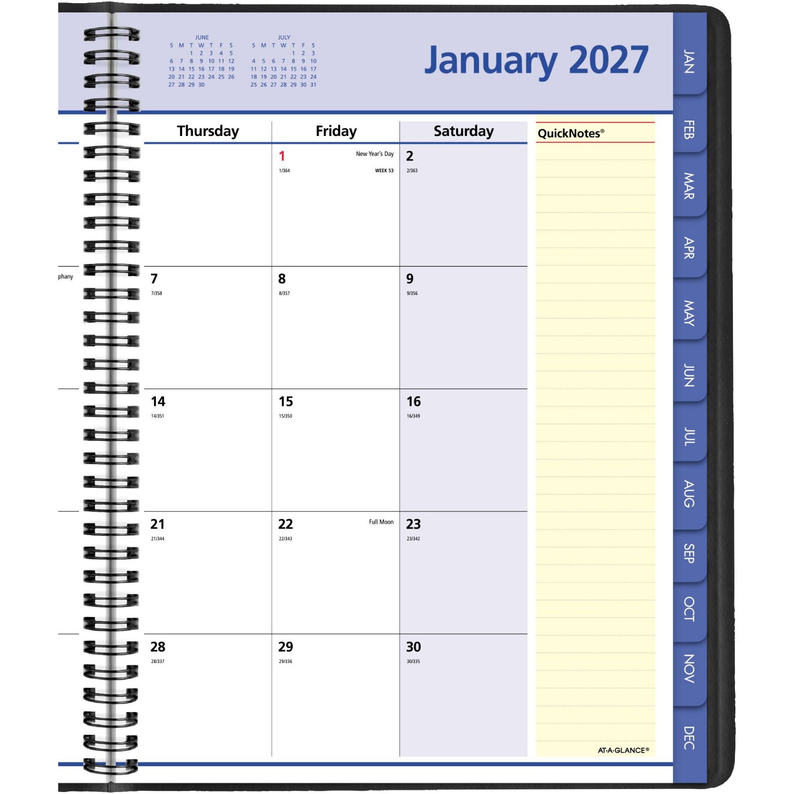 2026 At-A-Glance 76-06-05 QuickNotes Monthly Planner, 8-1/4 x 11″