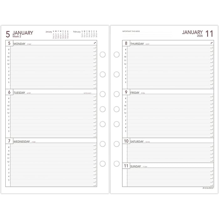 AT-A-GLANCE My Week 2026 Planner Refill Size 4 (061-285Y)