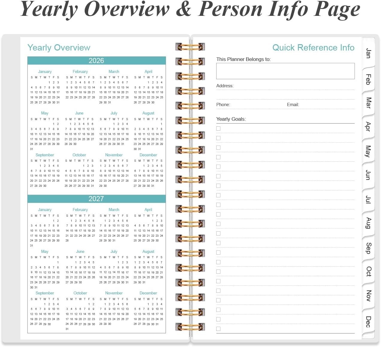 2025-2026 Pocket Calendar – Elegant Rose Leaf Planner with Ample Writing Space