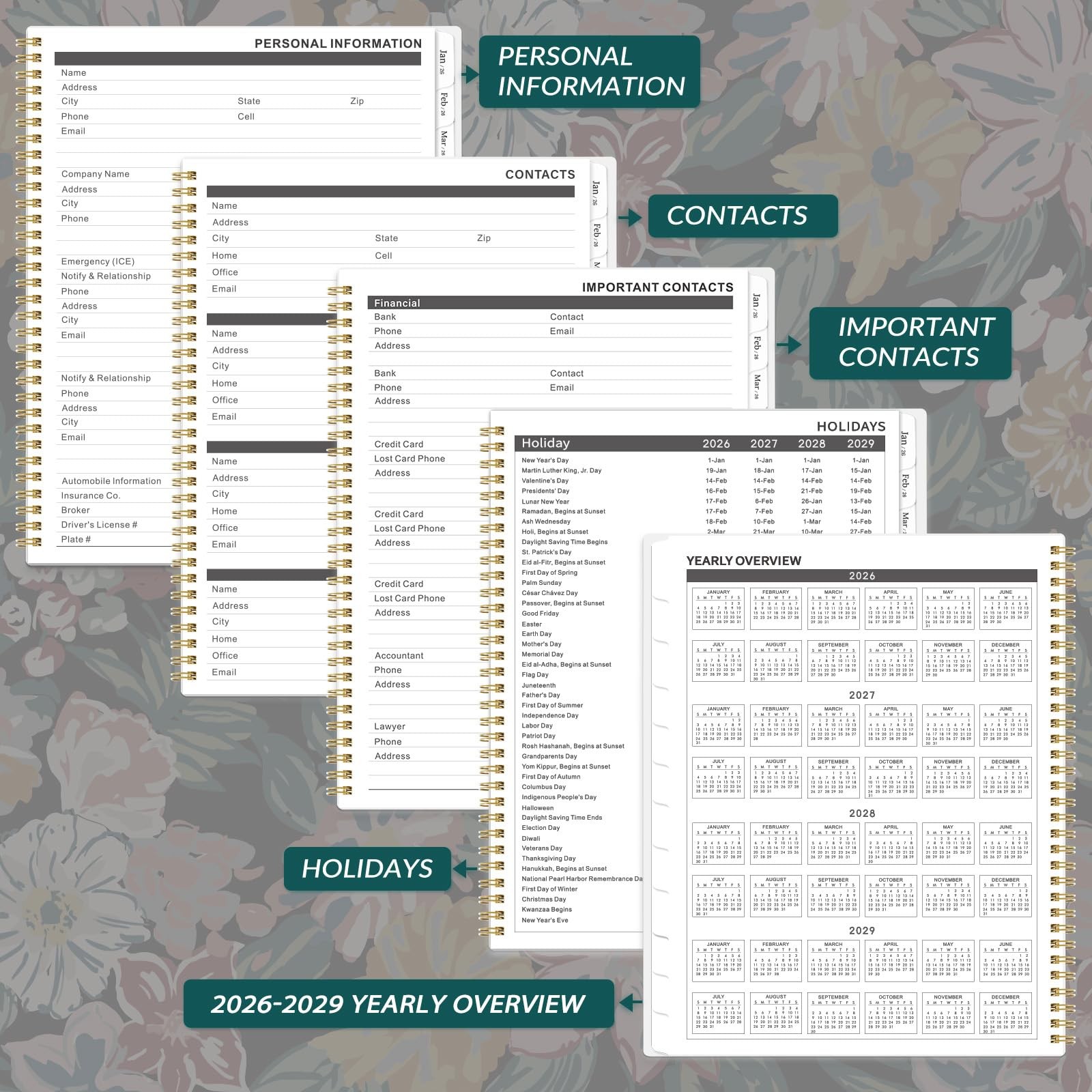 Monthly Planner 2026-2028 – 3 Year Planner/Calendar 2026-2028, JAN 2026 – DEC